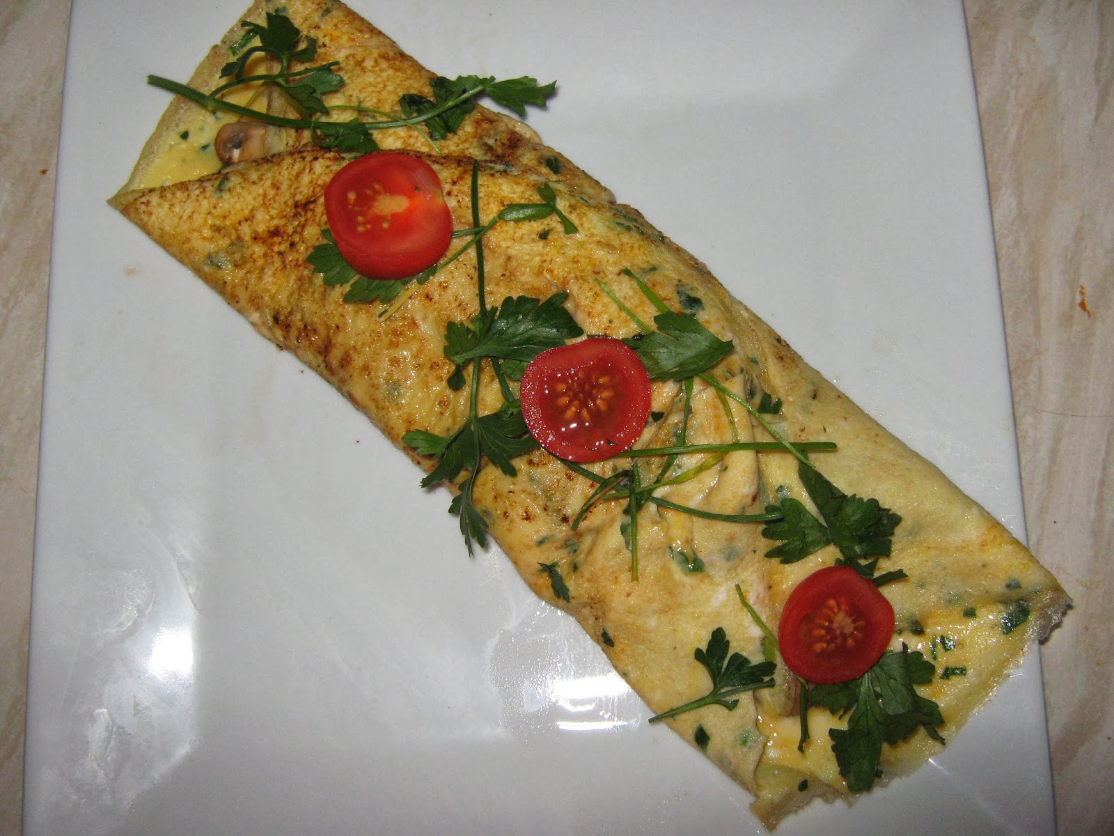 I Can't Believe It's Not Fattening Stuffed Spinach and Mushroom Crepes