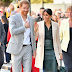 Prince Harry and Meghan Markle land in Chichester by helicopter to take the first tour of their dukedom, Sussex