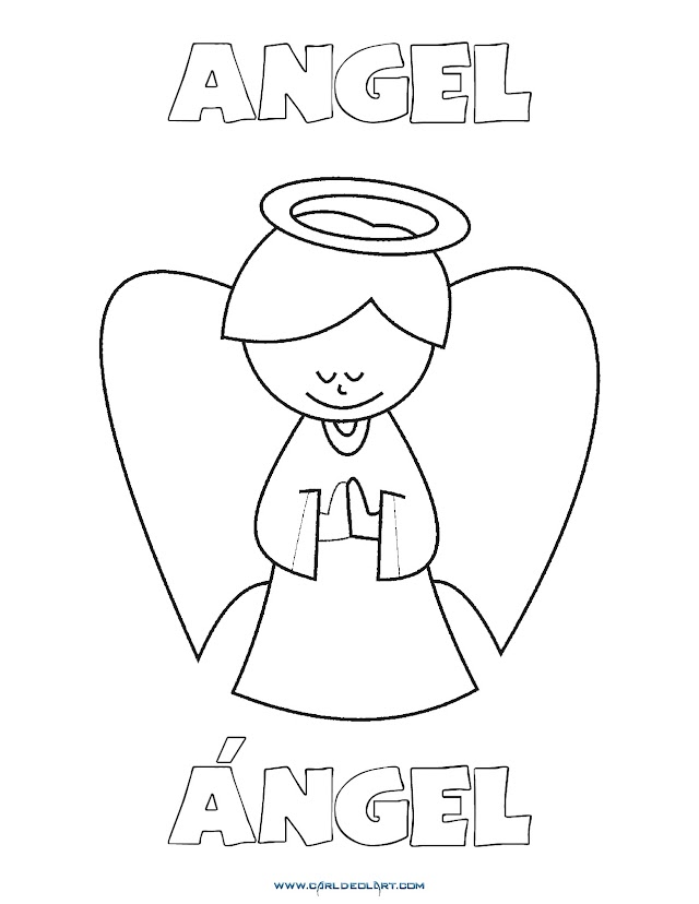 Dibujos Inglés - Español con A: Angel - Angel