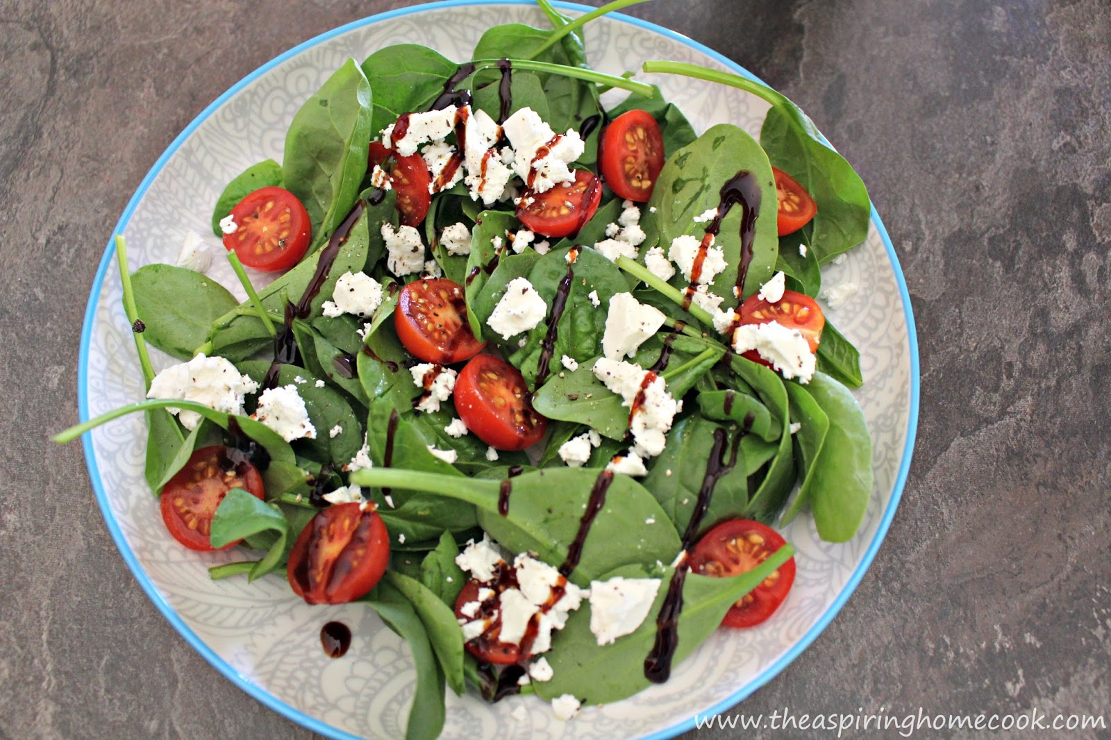 The Aspiring Home Cook Baby Spinach Salad with a Balsamic Glaze