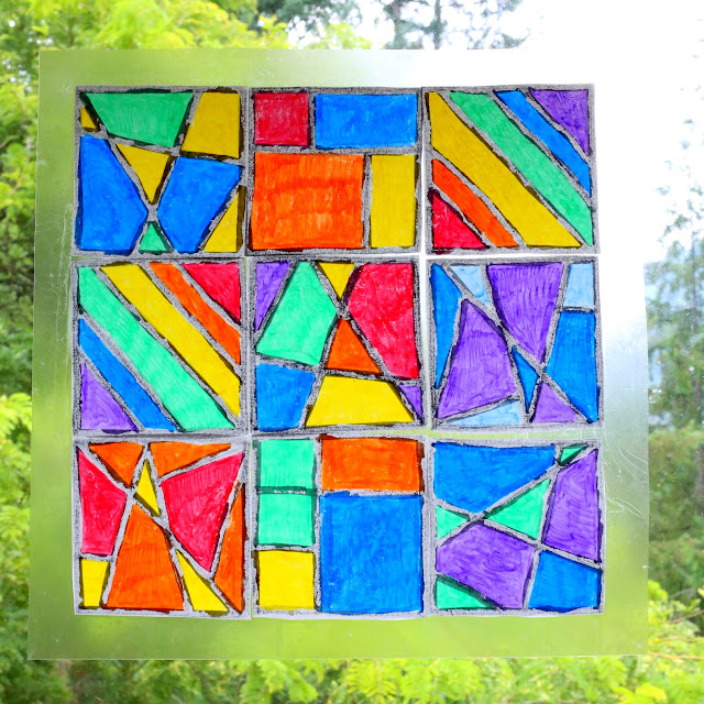 Stained Glass Art with Kwik Stix {FREE printable templates!} from Fun at Home with Kids
