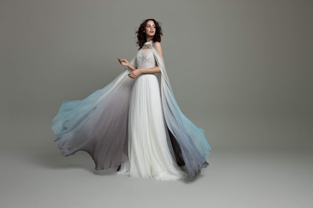 K'Mich Weddings - wedding planning - ombre wedding dress with cape - Daalarna Couture Collection