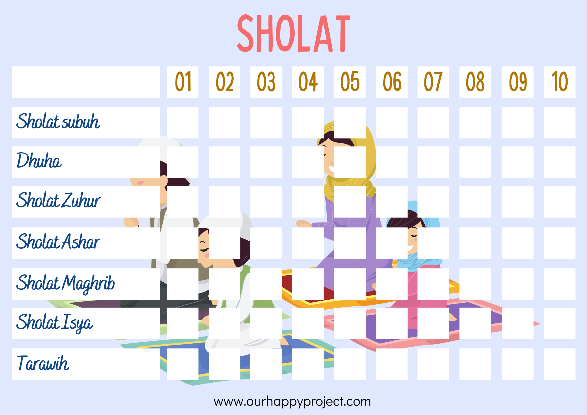 Printable Gratis: Jadwal Ramadan untuk Anak — Our Happy Project