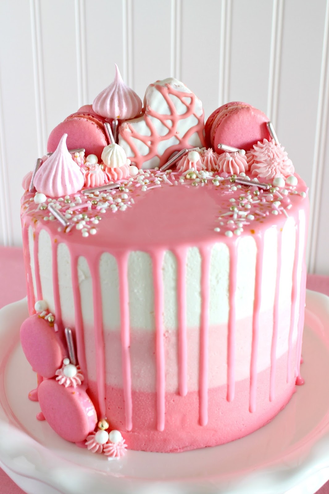 pink ombre cake (recipe/tutorial) - Prema's Culinary