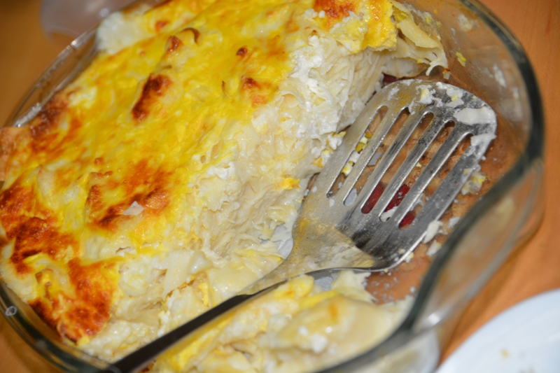 BAKED PASTA WITH CHEESE, EGGS AND BECHAMEL SAUCE Macedonian Cuisine