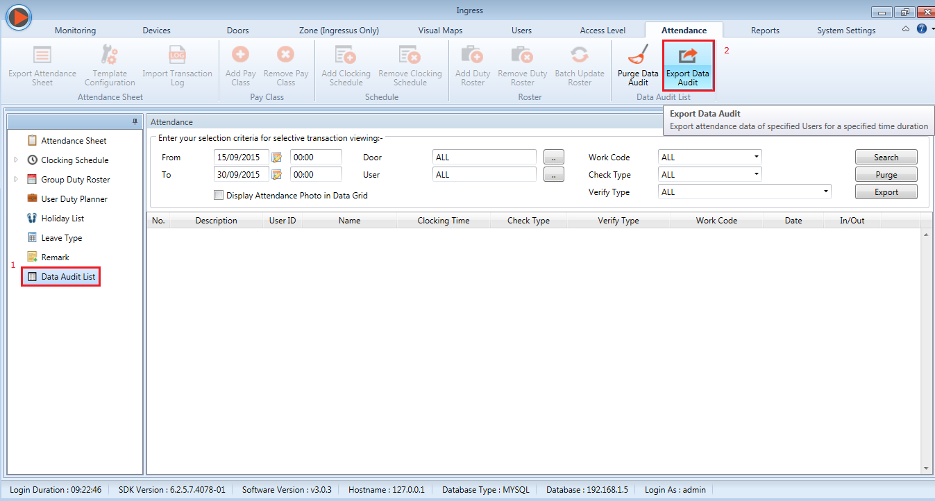 Ingress TCMSv3 Software Exporting Data From Audit List To TXT And 