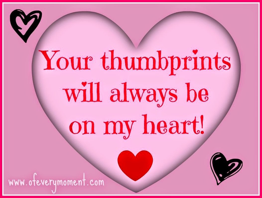 heart thumbprint saying