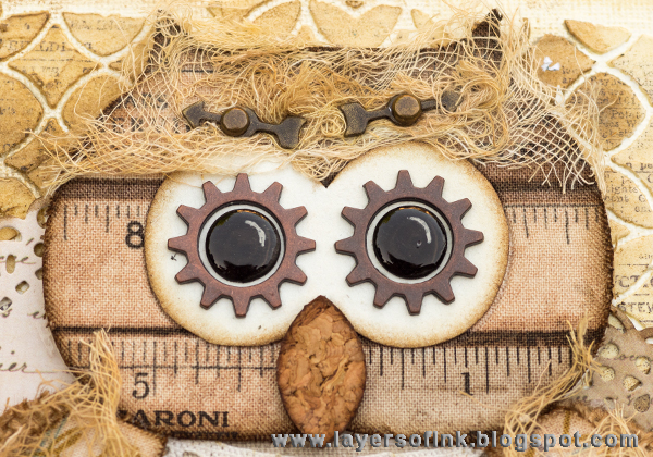 Layers of ink - Owl and Owlets Canvas Tutorial by Anna-Karin with Sizzix dies by Lori Whitlock and Tim Holtz.