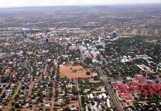 Imagem aérea de Gaborone – Botsuana