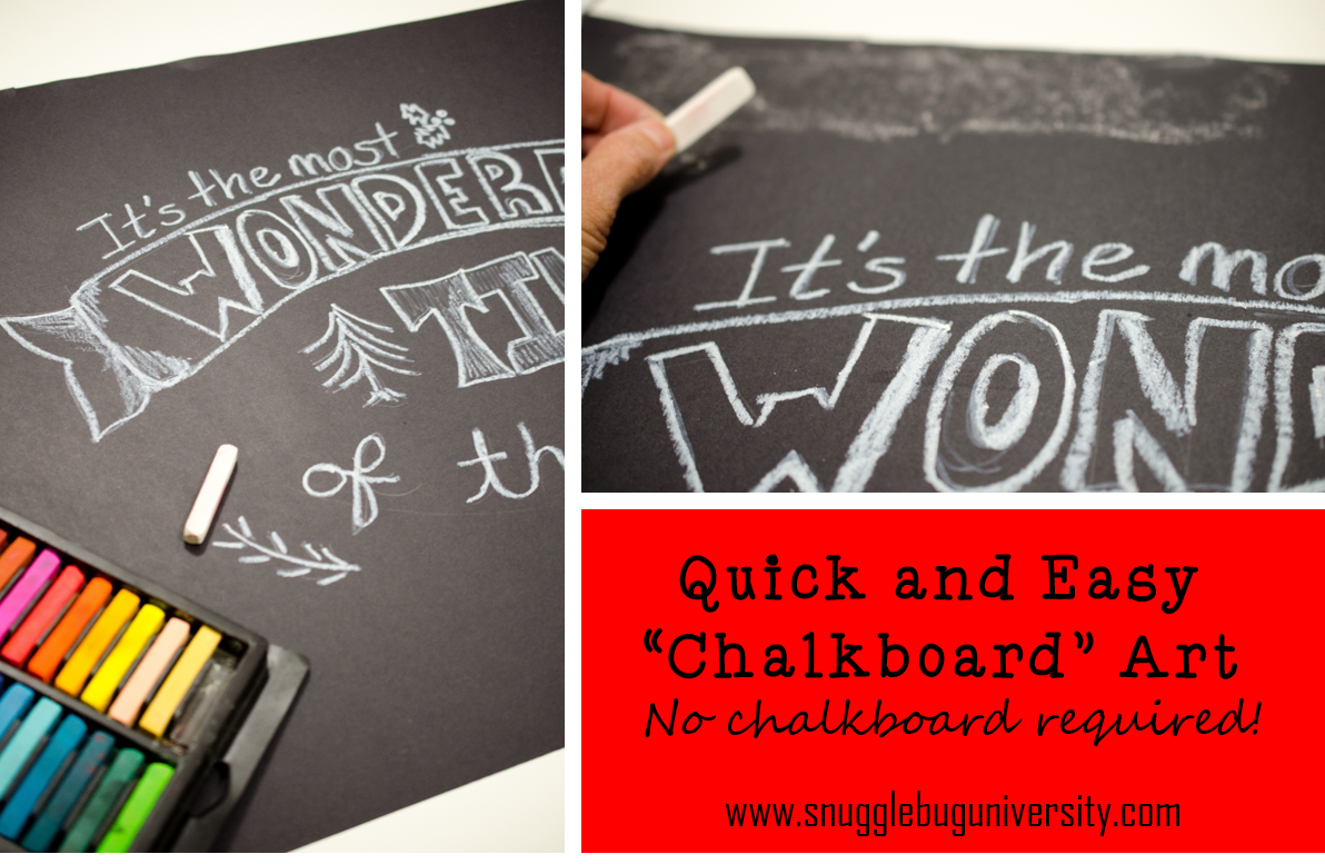 Snugglebug University Quick and Easy Chalkboard Art (no chalkboard