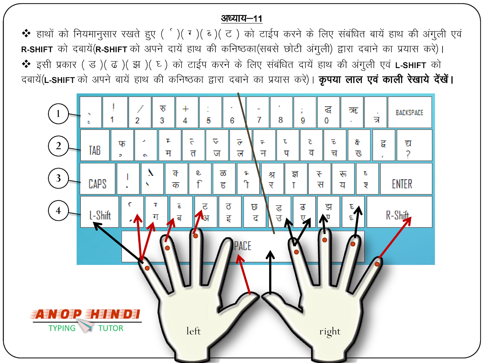 Anop Hindi Typing Tutor - Lesson 11