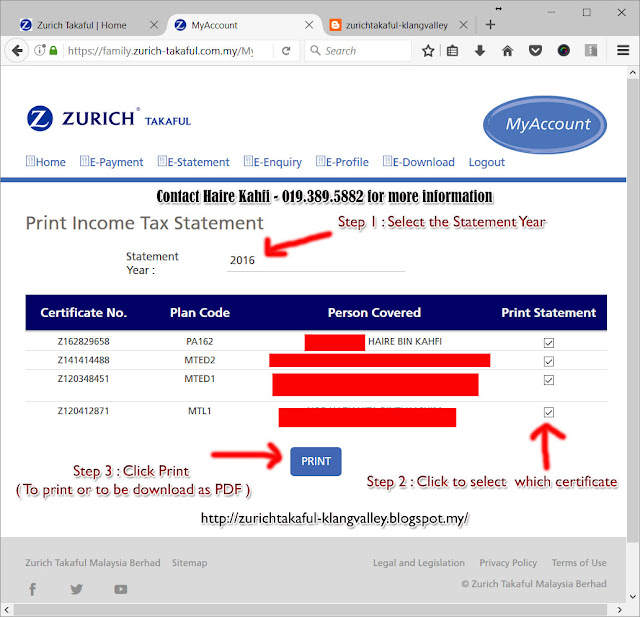 zurichtakafulklangvalley TAX STATEMENT LHDN ZURICH TAKAFUL