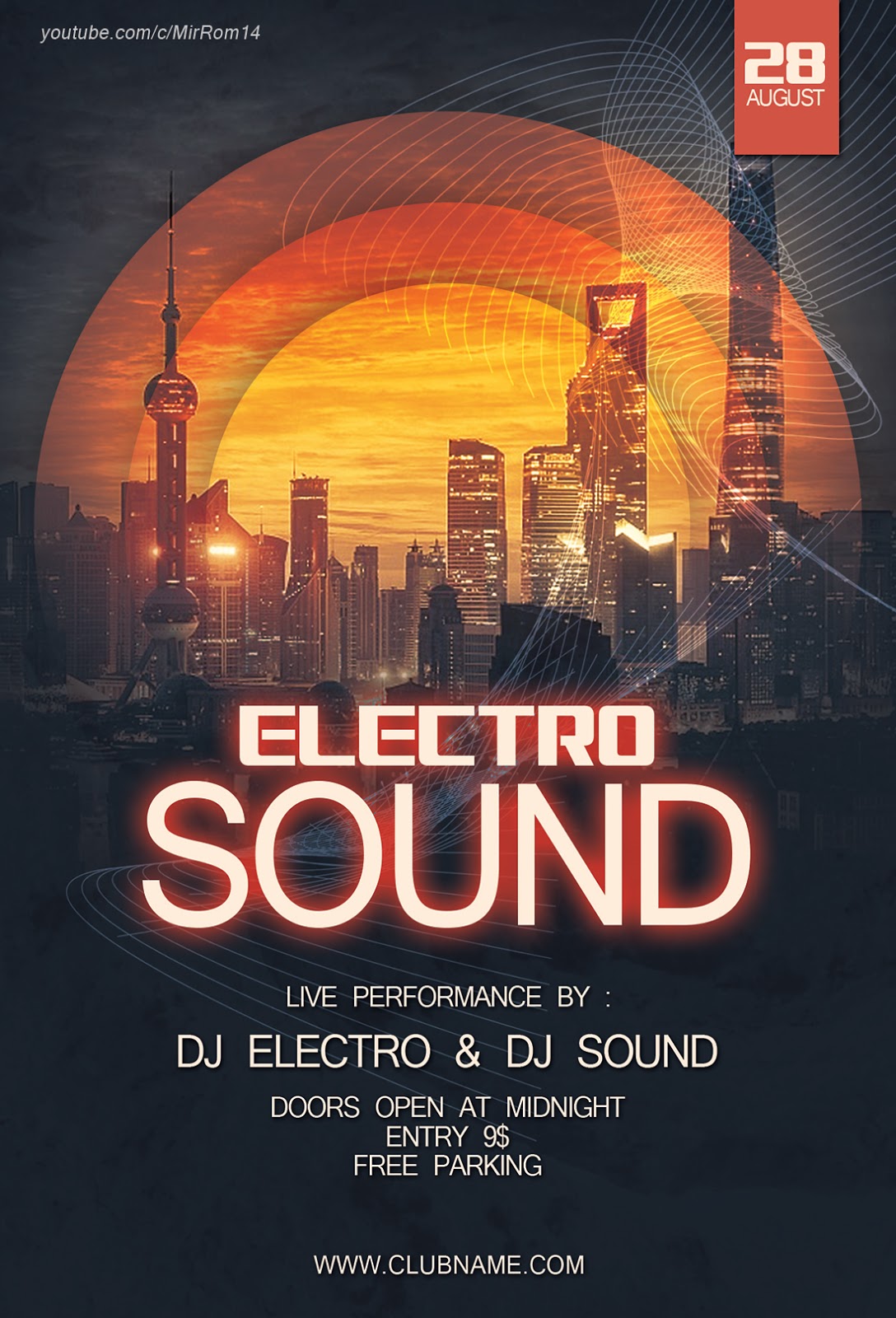 Create a Electro Sound Party Flyer In Photoshop