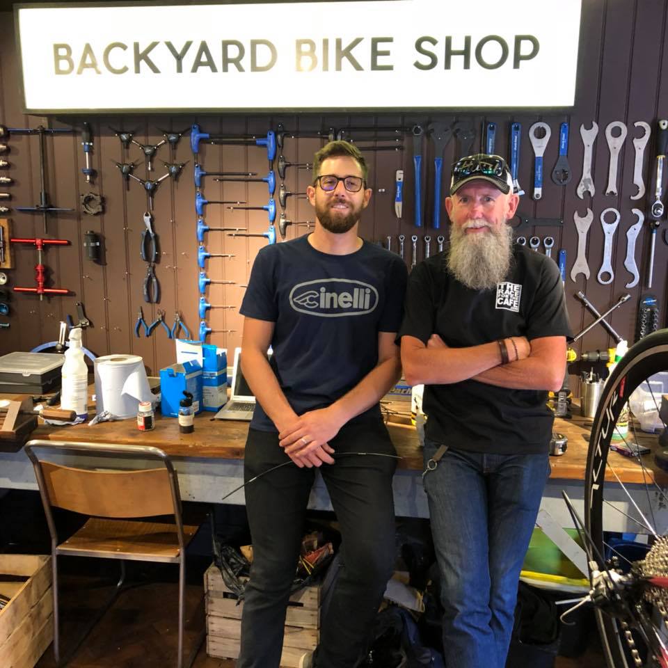 A bike shop under a bridge ... and a brewery. | theraceforthecafe.com