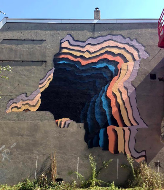 While we last heard from him in Poland, 1010 is now in Heerlen, Netherlands where he was invited to paint for the local mural festival "Heerlen Murals".