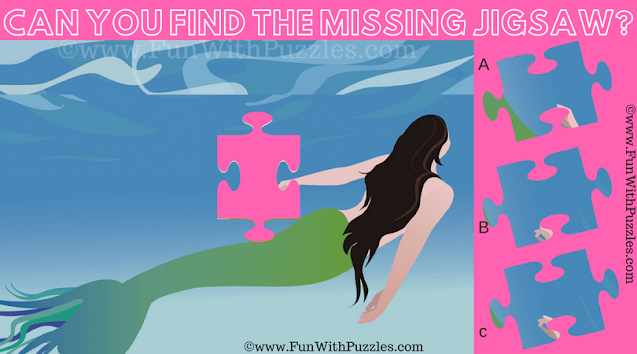 Mermaid Jigsaw Puzzle: Find the Missing Piece - Kids' Challenge