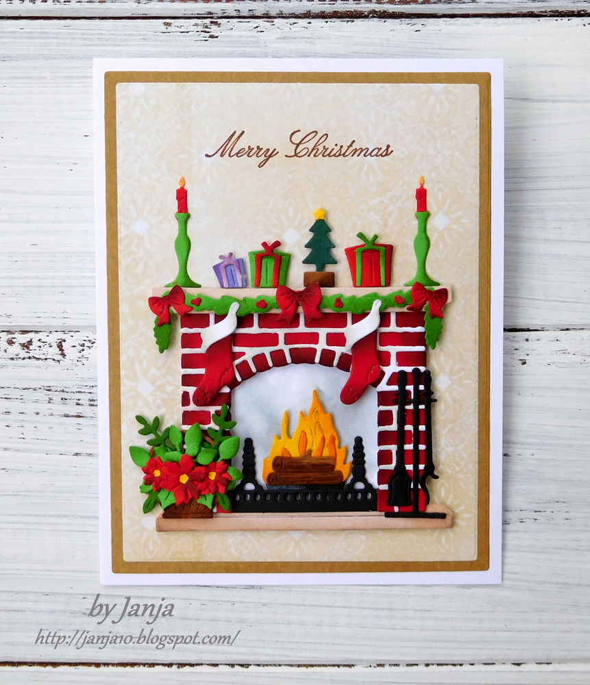 CottageBLOG Christmas fireplace card