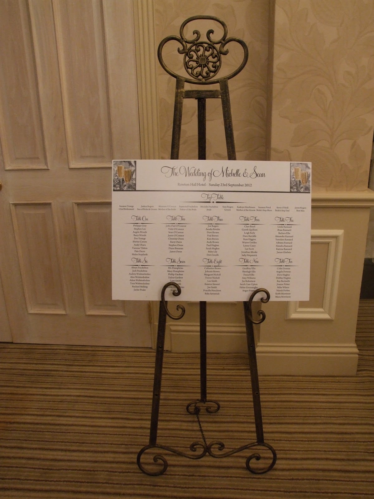 Crystal Flowers Bay Trees & Table Planner Stand to Hire Crystal