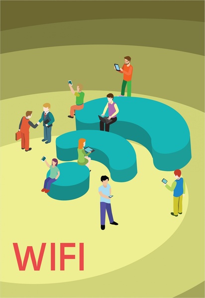 Wifi connection concept design with human communication Free vector