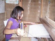 Liliana Mendoza Rios Weaving a Rug.