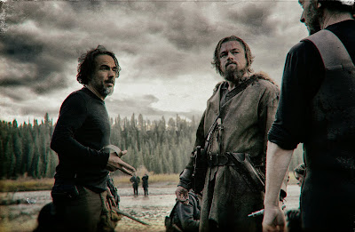 Leonardo DiCaprio and Alejandro Gonzalez Inarritu on the set of The Revenant
