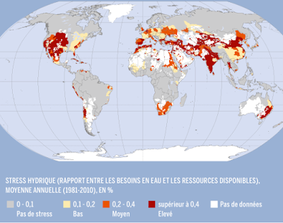 Stress hydrique dans le monde