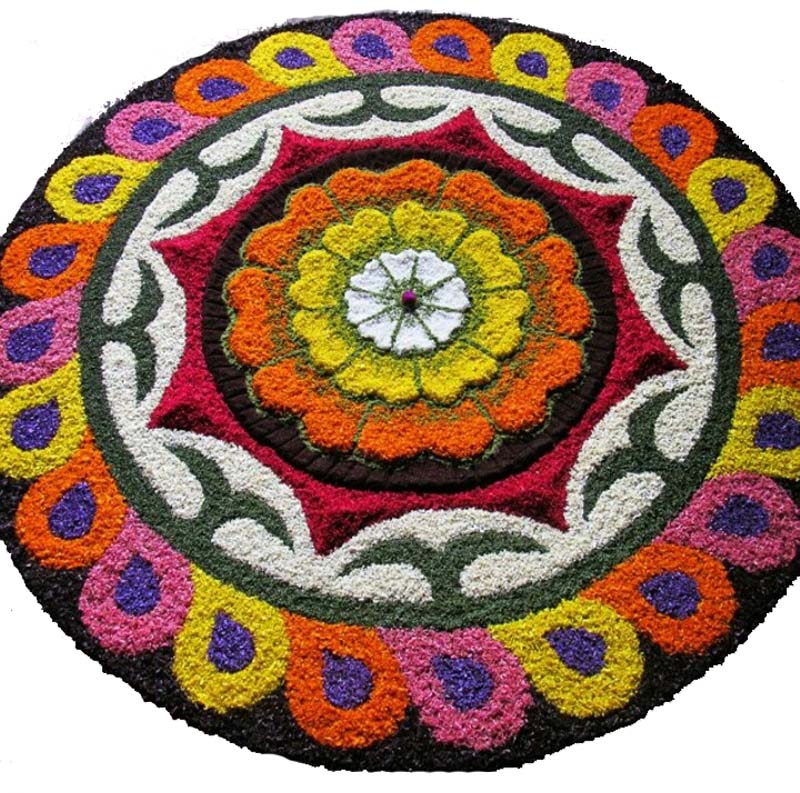 Onam Pookalam Latest Photos of Floral Designs Collection of