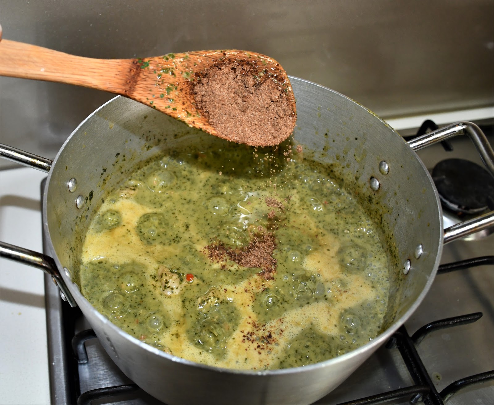 Chicken Cassava Leaves Cooked In Coconut Oil The Cooking Wardrobe