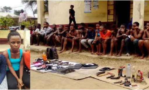 h Photos: Police parade woman who supplies arms to suspected robbers in Cross River State