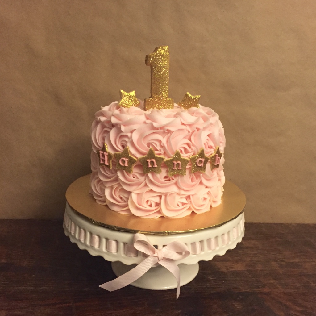 Cakes by Mindy Pink and Gold Smash Cake 6&quot;