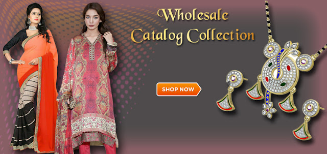 Latest Wholesale Catalog of Srees Salwar Suits Lehenga Choli Jewellery and gown online shopping with wholesale prices