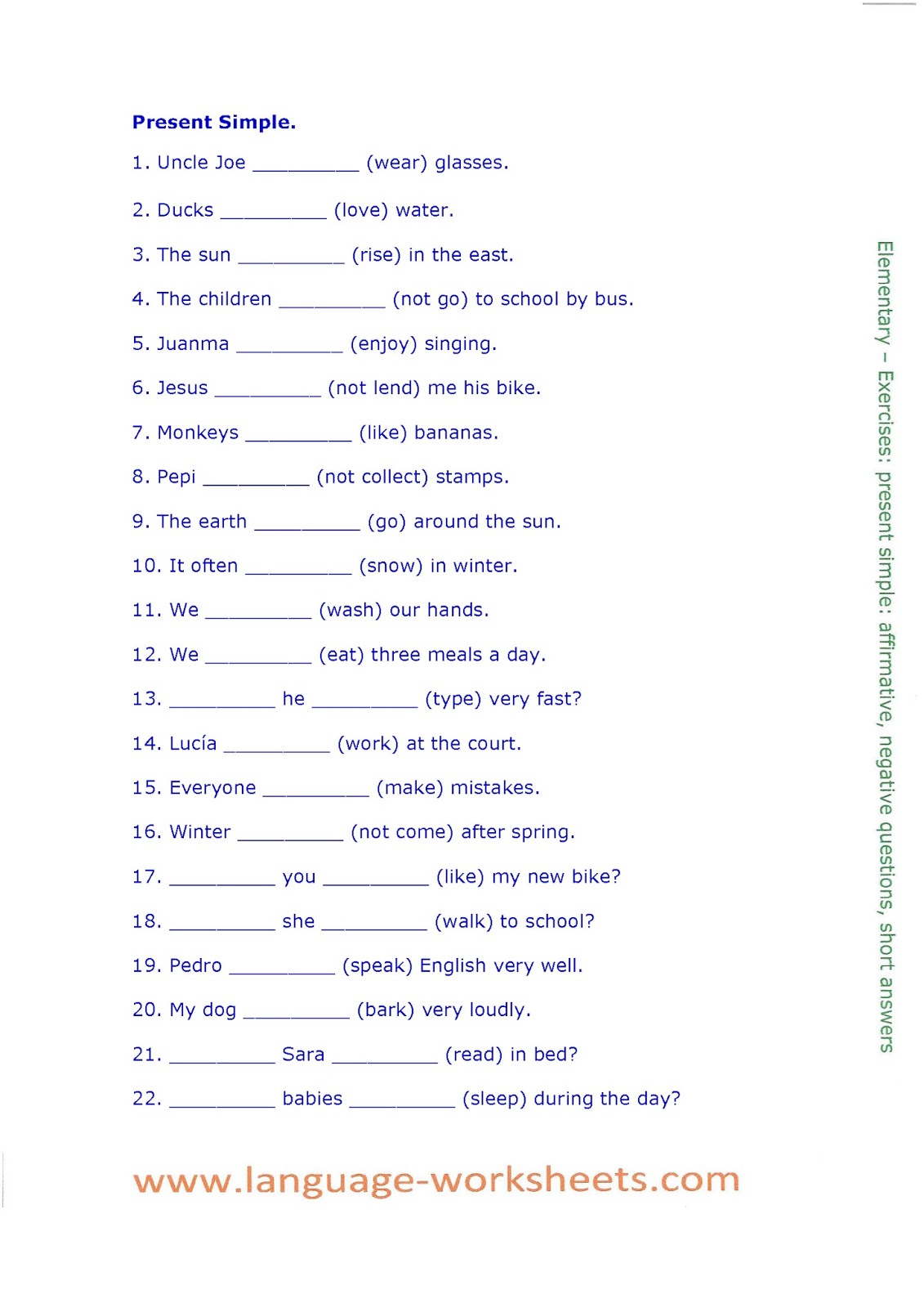 Elementary упражнения. Упражнения на презент Симпл Worksheet. Present simple exercises. Present simple exercises for Kids Worksheets. Present simple exercises for Kids Elementary.