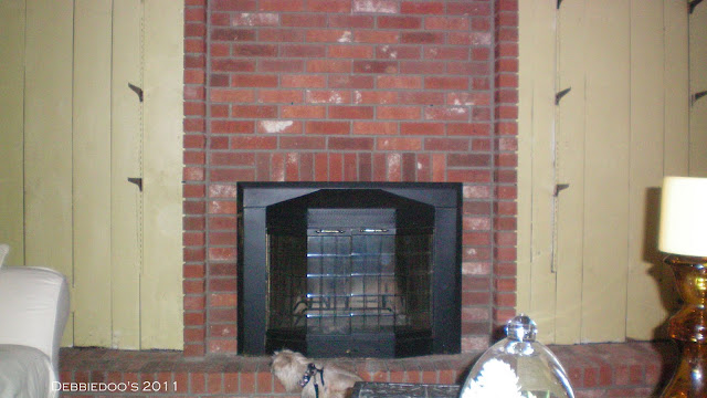 Brick fireplace makeover