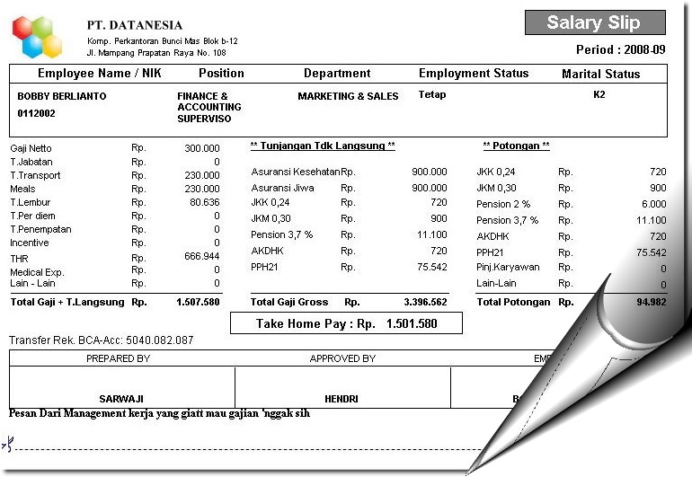 Slip Gaji Karyawan Pln | contoh contoh slip gaji karyawan perusahaan inilah gaji Slip Gaji Karyawan Pln | contoh contoh slip gaji karyawan perusahaan inilah gaji