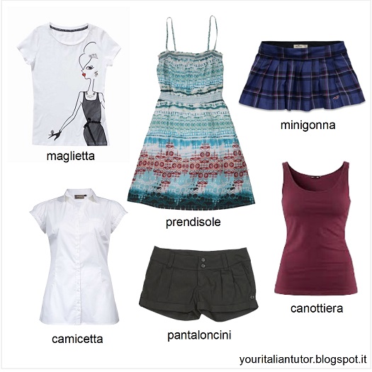 Your Italian Tutor Italian vocabulary Woman's clothing / Abbigliamento da donna