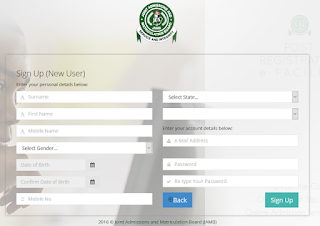 Jamb Profile Account Creation Jamb Profile Account Creation