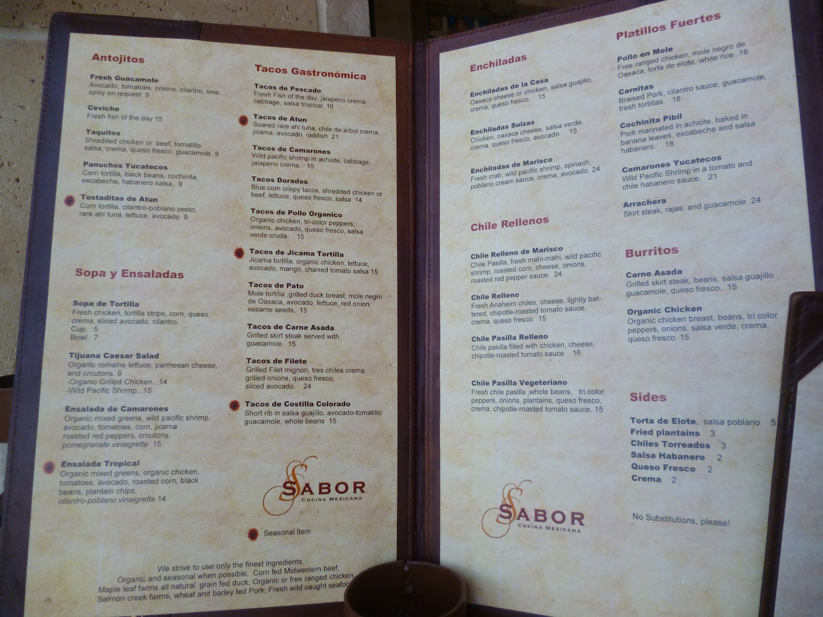 Vc Menu Sabor Cocina Mexican Thousand Oaks