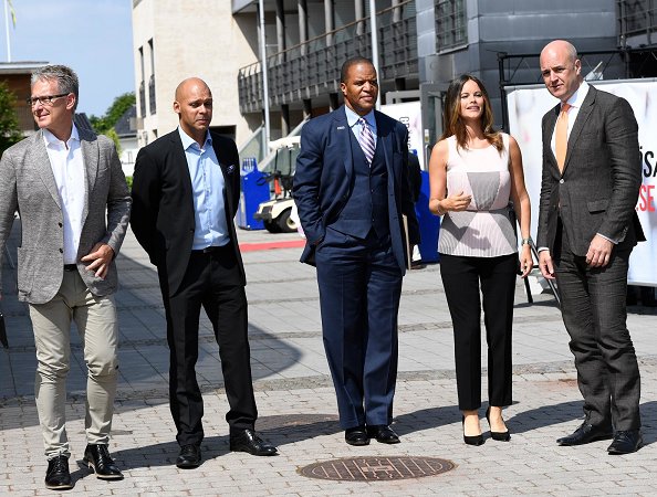 Princess Sofia attends the Industry Day meeting Princess Sofia Hellqvist at Industry Day, Project Playground, Gränslösa Möten in Båstad. Sofia Hellqvist wore dress, top, shoes