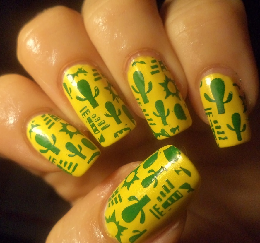 Simple Nails 2281 Bps D15 Nevada Day Desert Nails Cactus Nail Art