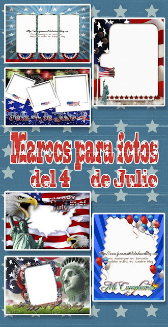 Recopilacion de marcos para fotos del 4 de Julio