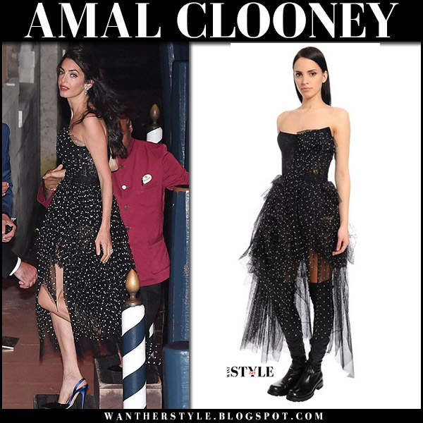 amal clooney polka dot dress