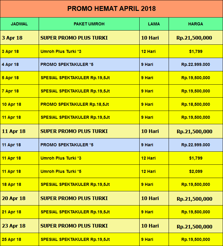 Jadwal Umroh April 2018 Alsha Tour