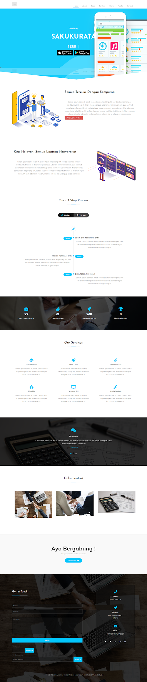 UKM Blogger Landing page Template : Sakukurata Fintech Style UKM Blogger Landing page Template : Sakukurata Fintech Style