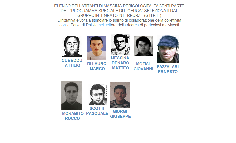 ndrangheta most wanted