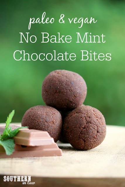 Healthy No Bake Mint Chocolate Bites Recipe - low fat, gluten free, vegan, paleo, clean eating recipe, sugar free