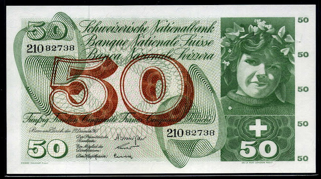 Switzerland 50 Swiss Francs banknote