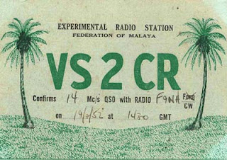 vs2cr2 Vintage QSL Cards From Malaya
