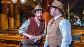 IN REVIEW: bass TYLER PUTNAM as Ashby (left) and baritone DANIEL SCOFIELD as Jack Rance (right) in Opera Orlando's February 2020 Opera on the Town production of Giacomo Puccini's LA FANCIULLA DEL WEST [Photograph by Brion Price Photography, © by Opera Orlando]