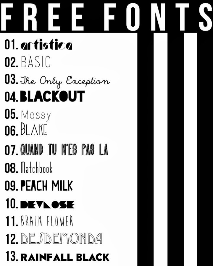 13 free font black and white type FONT BUNDLE