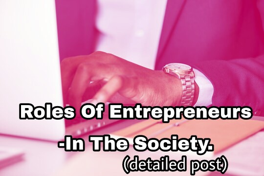 Role of entrepreneur 